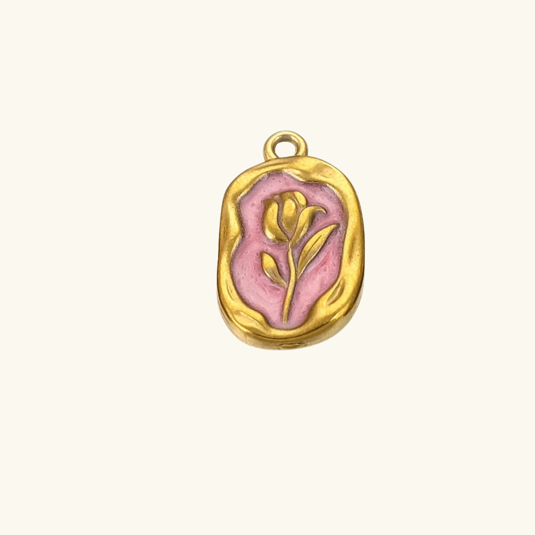 Charms Enamel Rose- pink