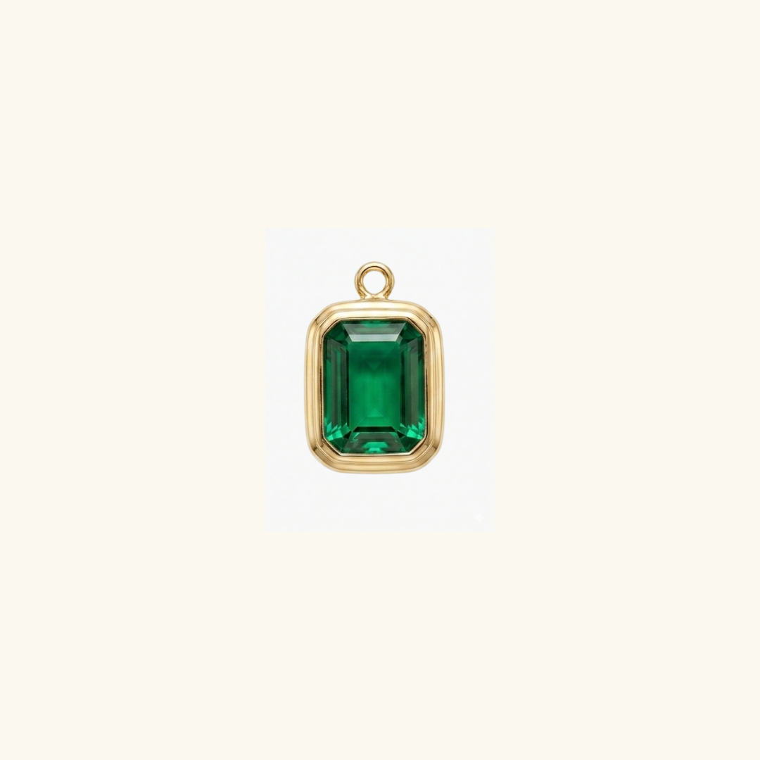 Charms Square pendant - Forest Green Drop