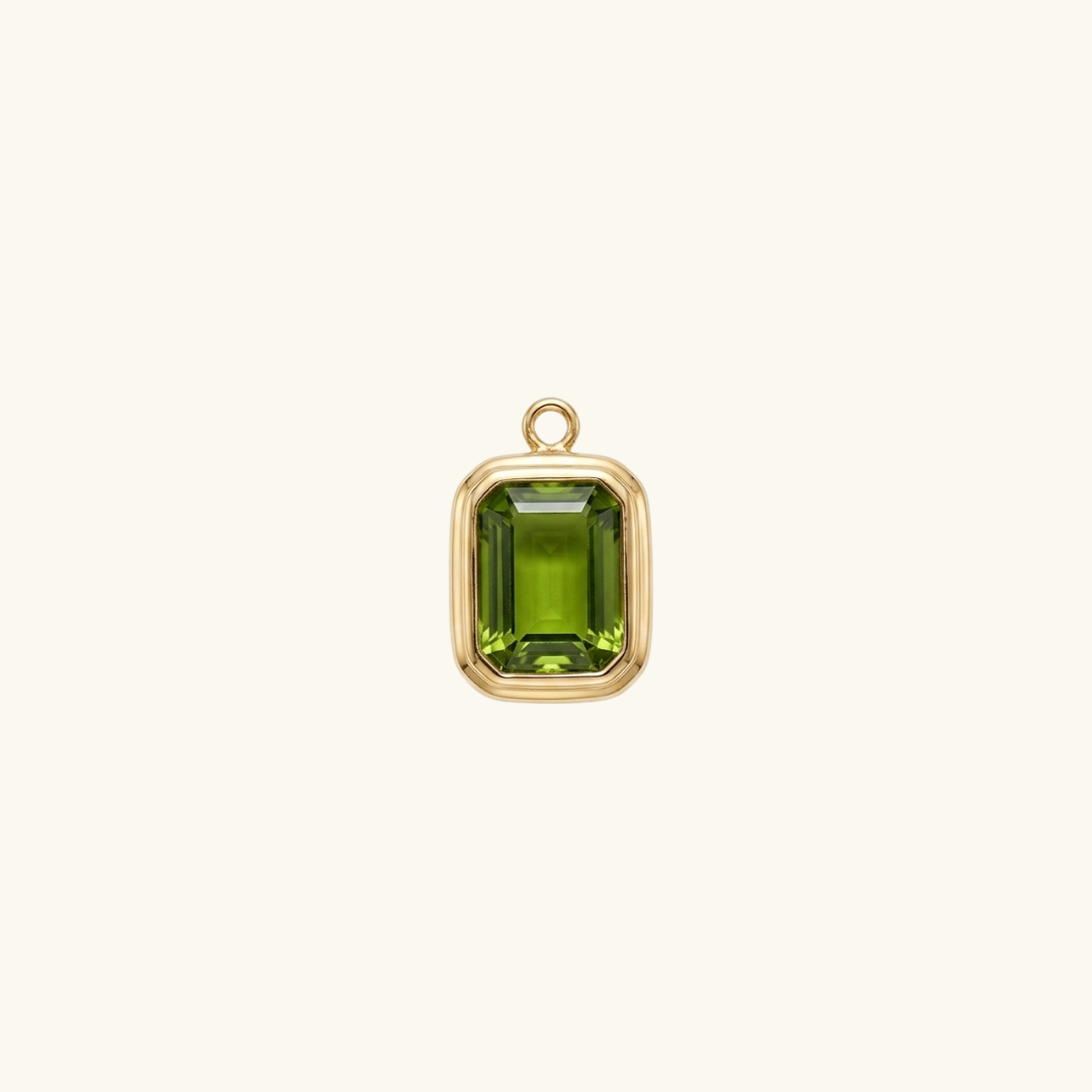 Charms Square pendant-Green Briolette