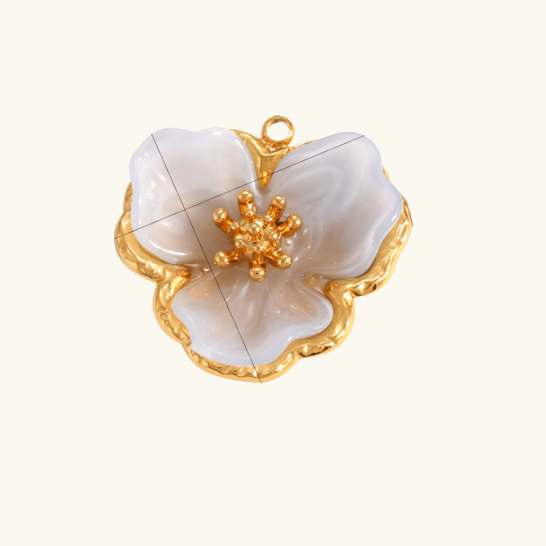 Charm -Blue Petal Glaze Pendant