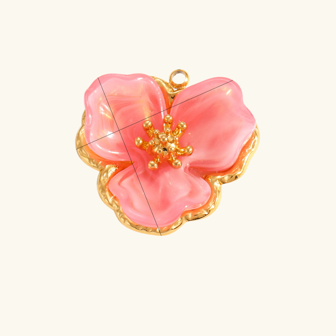 Charm -Pink Petal Glaze Pendant