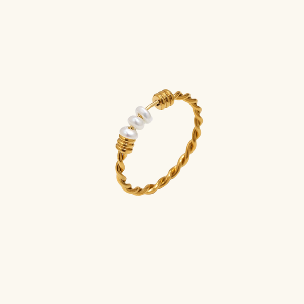 Gilded Pearl Twist Ring