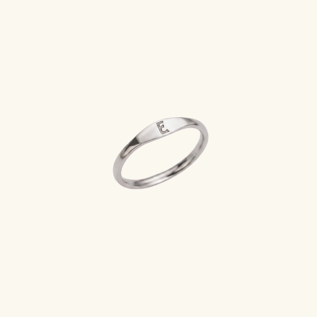 YOU Initial ring -silver