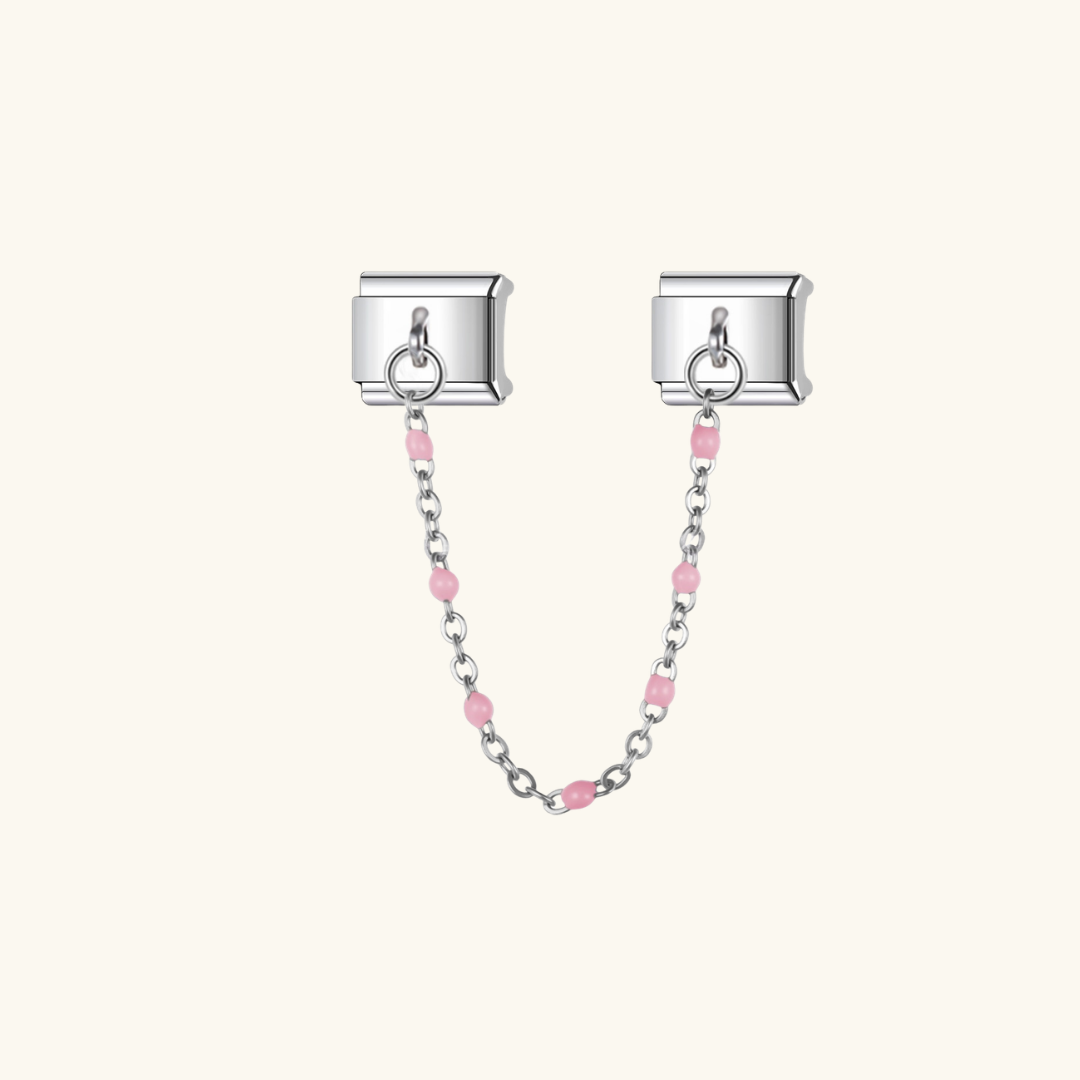 Italian Silver-Pink Gem Link