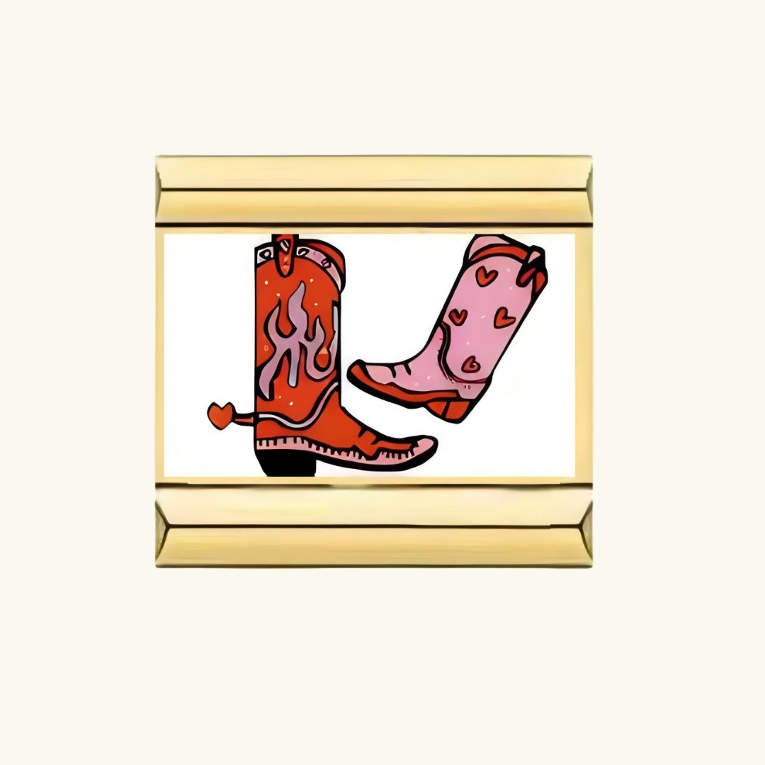 Italian-Cowboy Boot Red & Pink