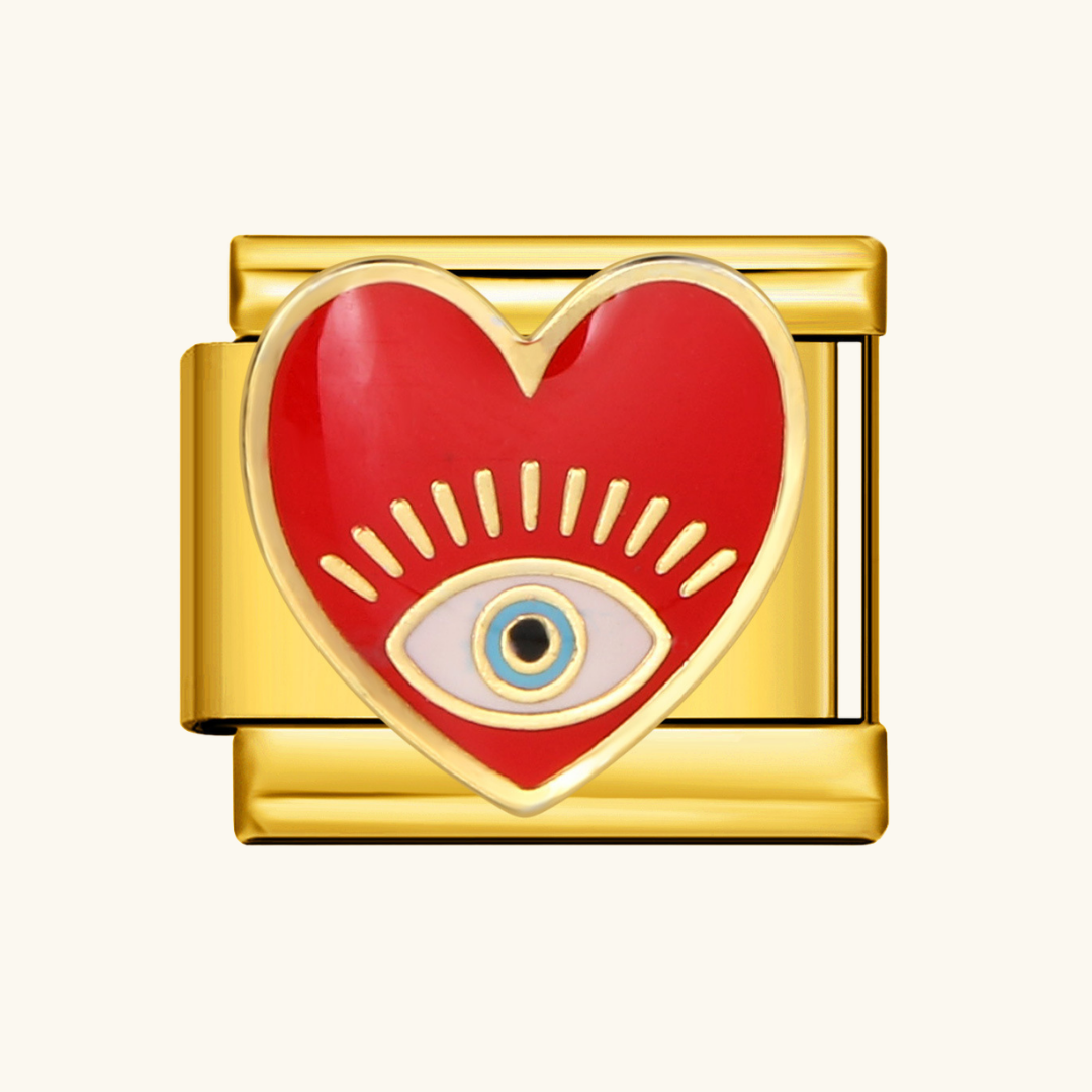 Italian-Red Evil Eye Heart