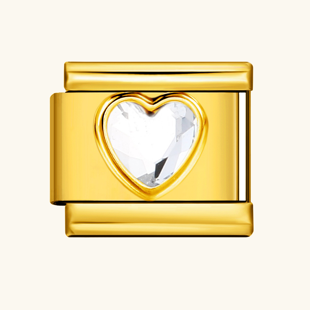 Italian-Clear Crystal Heart
