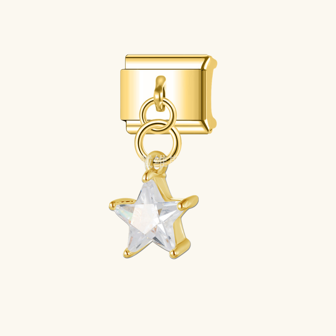 Italian-Crystal Star Dangle