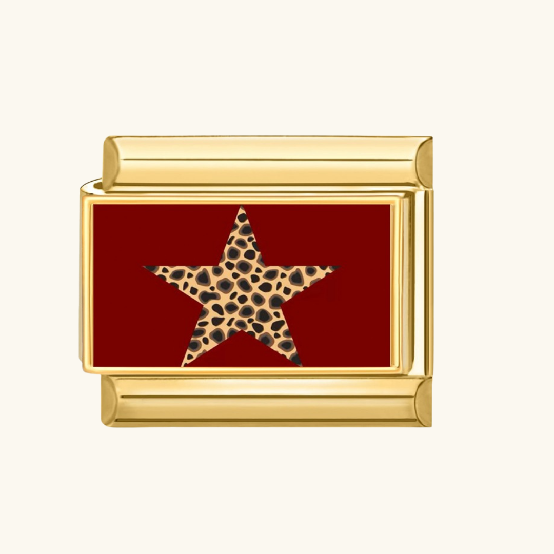 Italian- Star leopard print