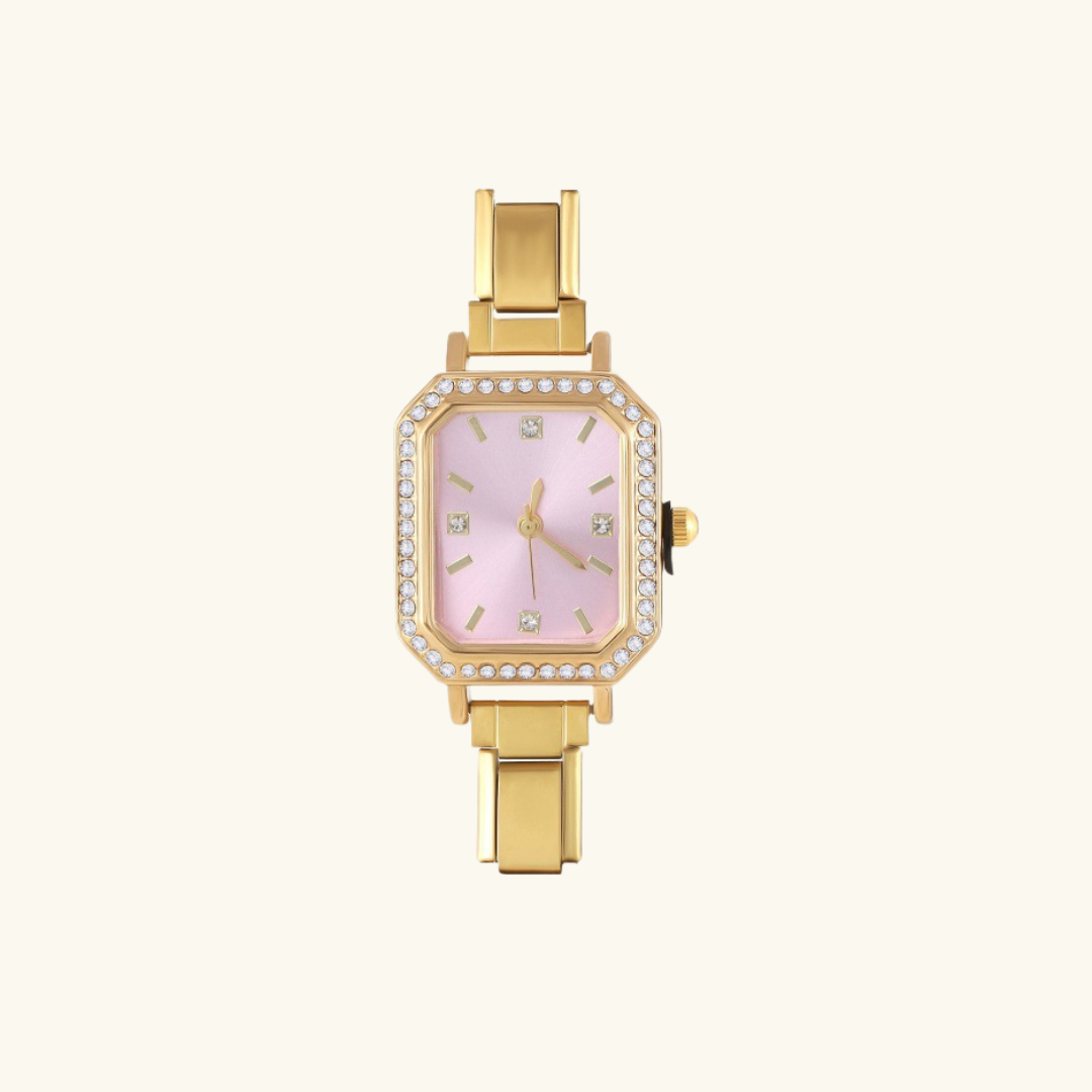 Watch Base Gold  - Pink Rectangle