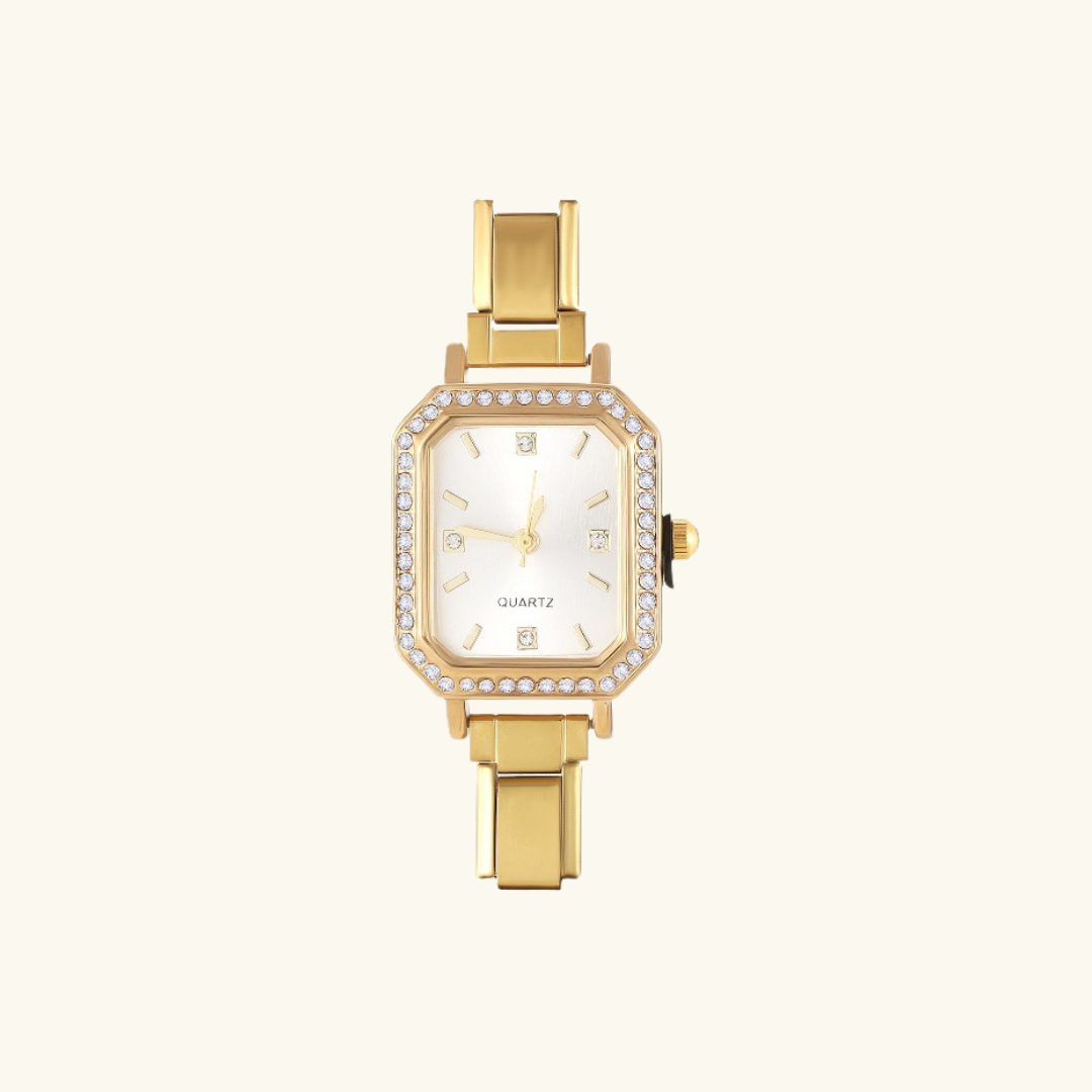 Watch Base Gold - White Rectangle