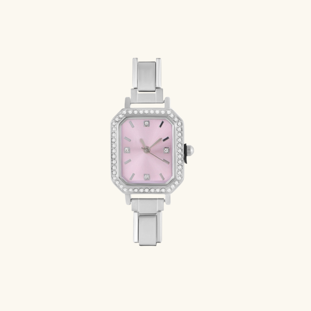 Watch Base silver - Pink Rectangle