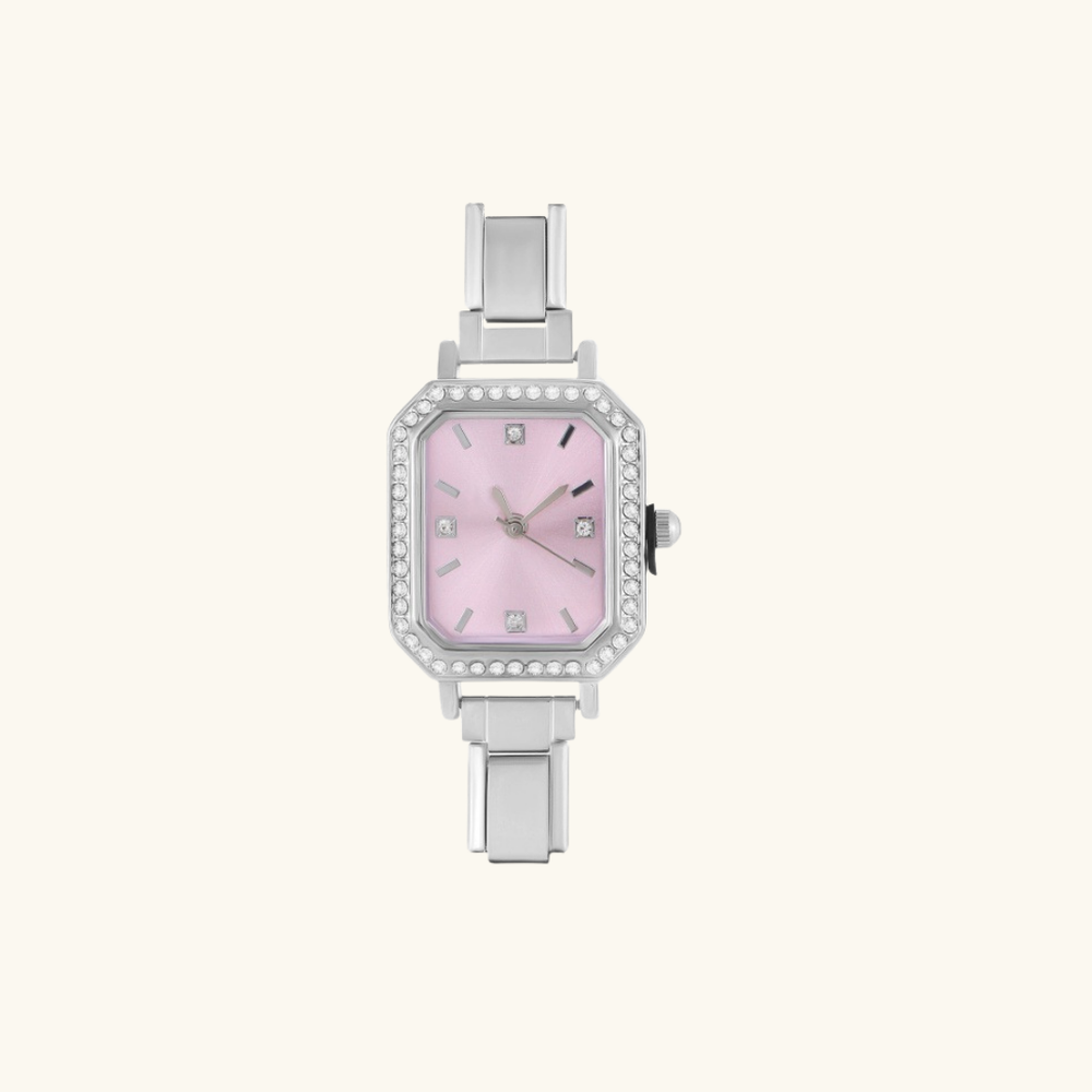 Watch Base silver - Pink Rectangle
