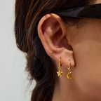 Star and Moon Earring Set