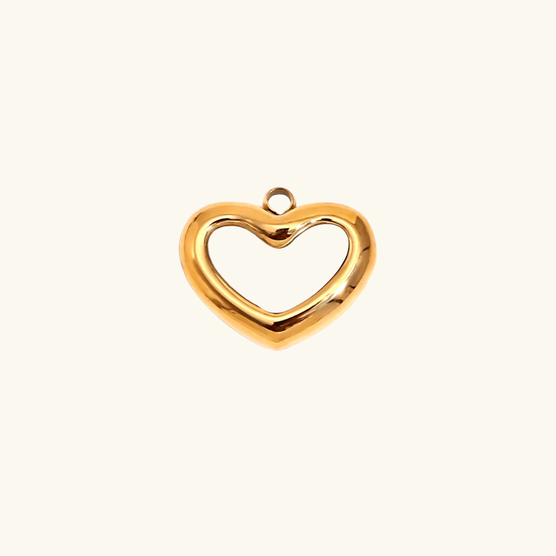 Charm - enamel white heart
