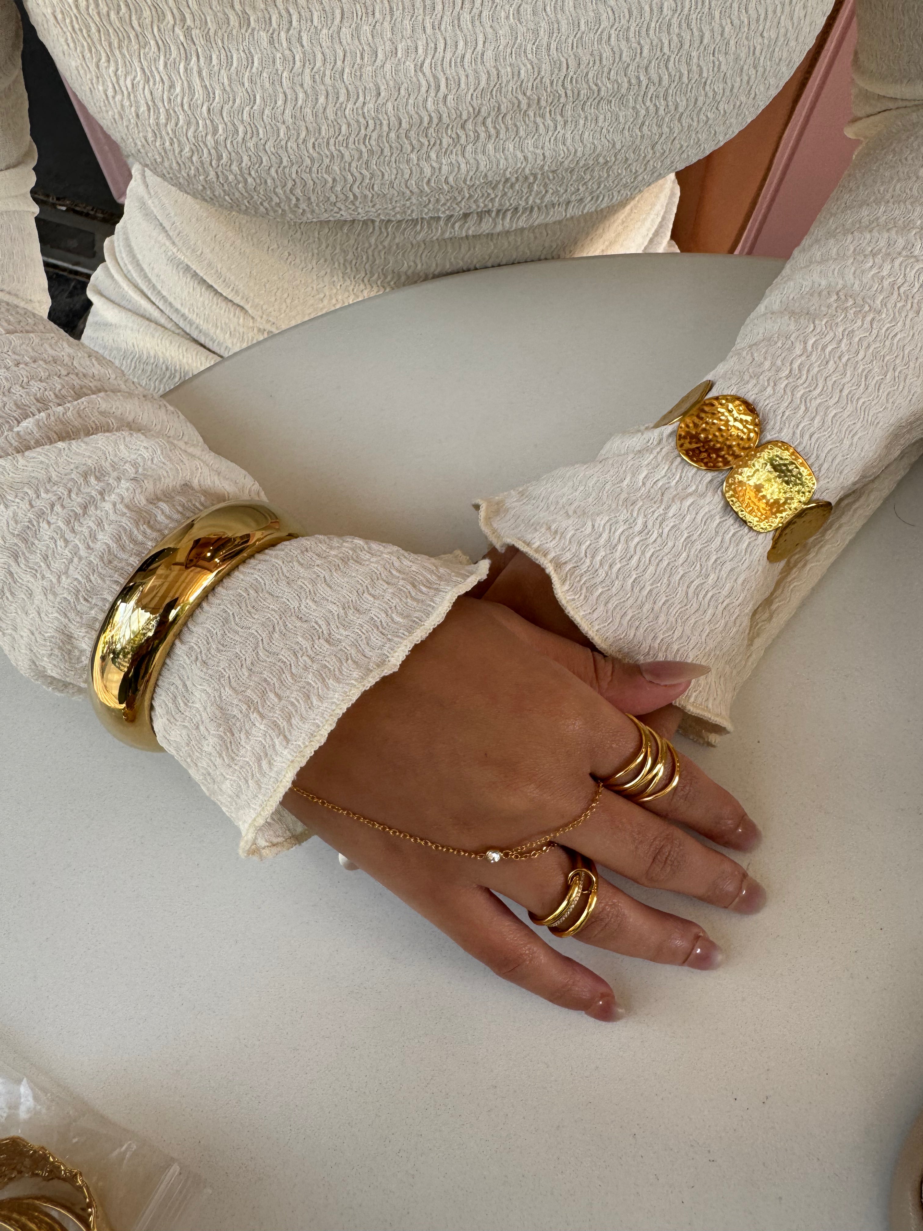 Thick gold bangle