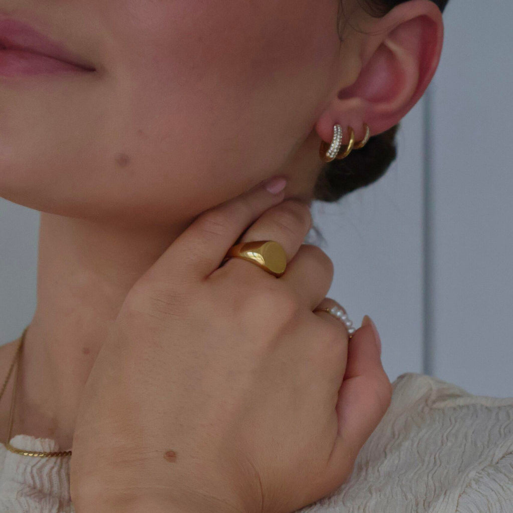 Crystal Pear Hoops