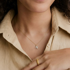 Paved initial Necklace