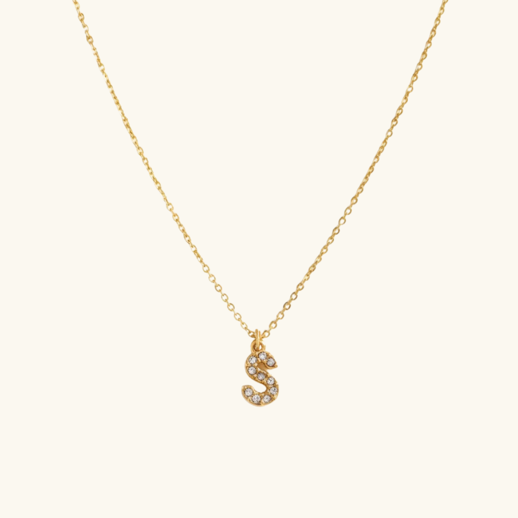 Paved initial Necklace