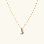 Paved initial Necklace
