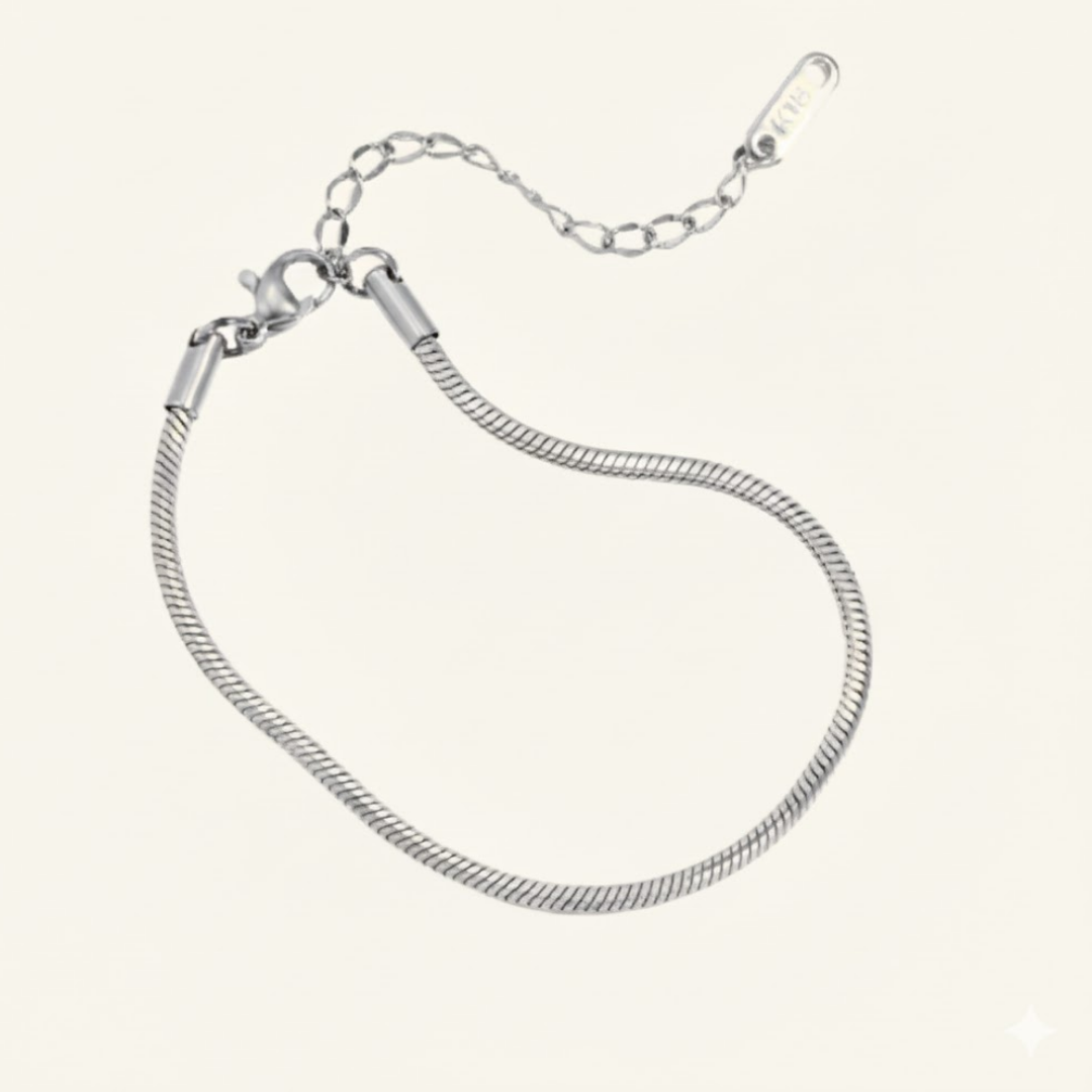 Simple Snake Bracelet -Silver