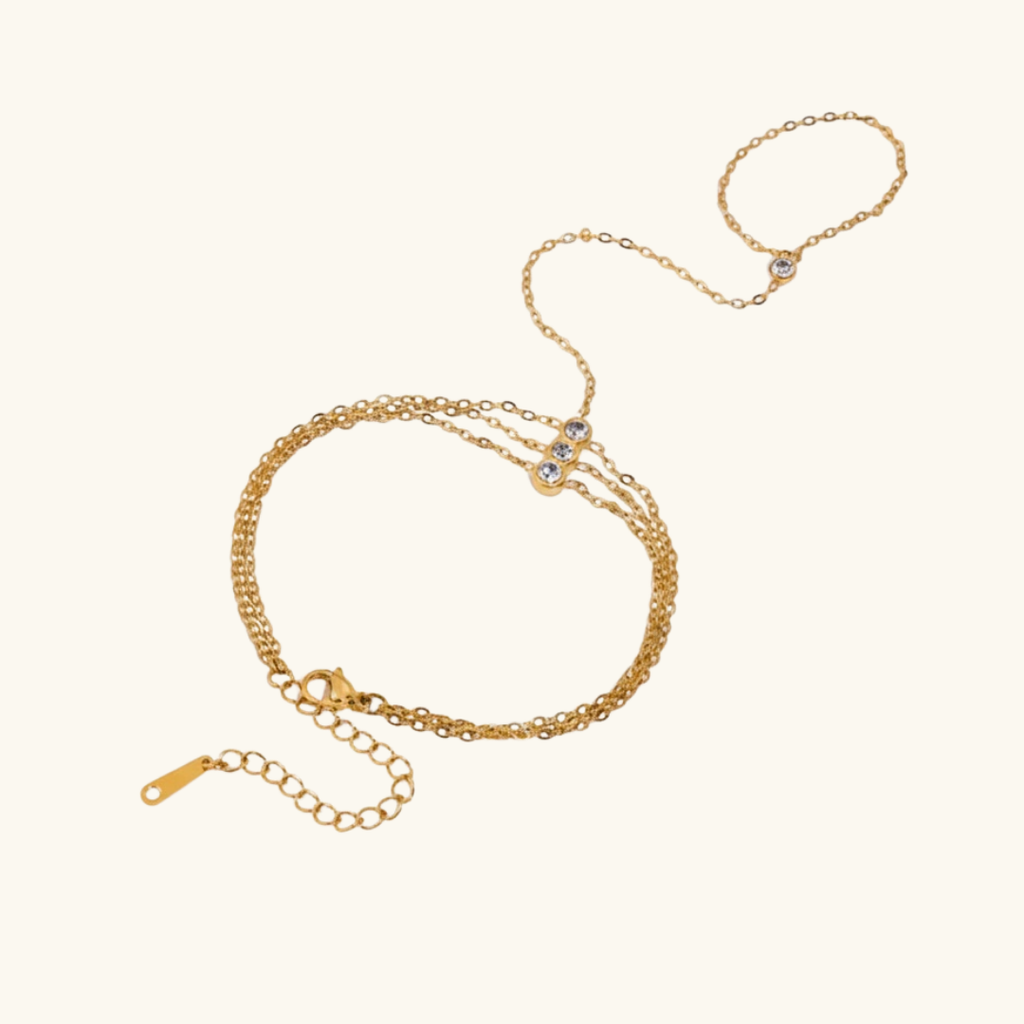 Three Zircon Hand Chain