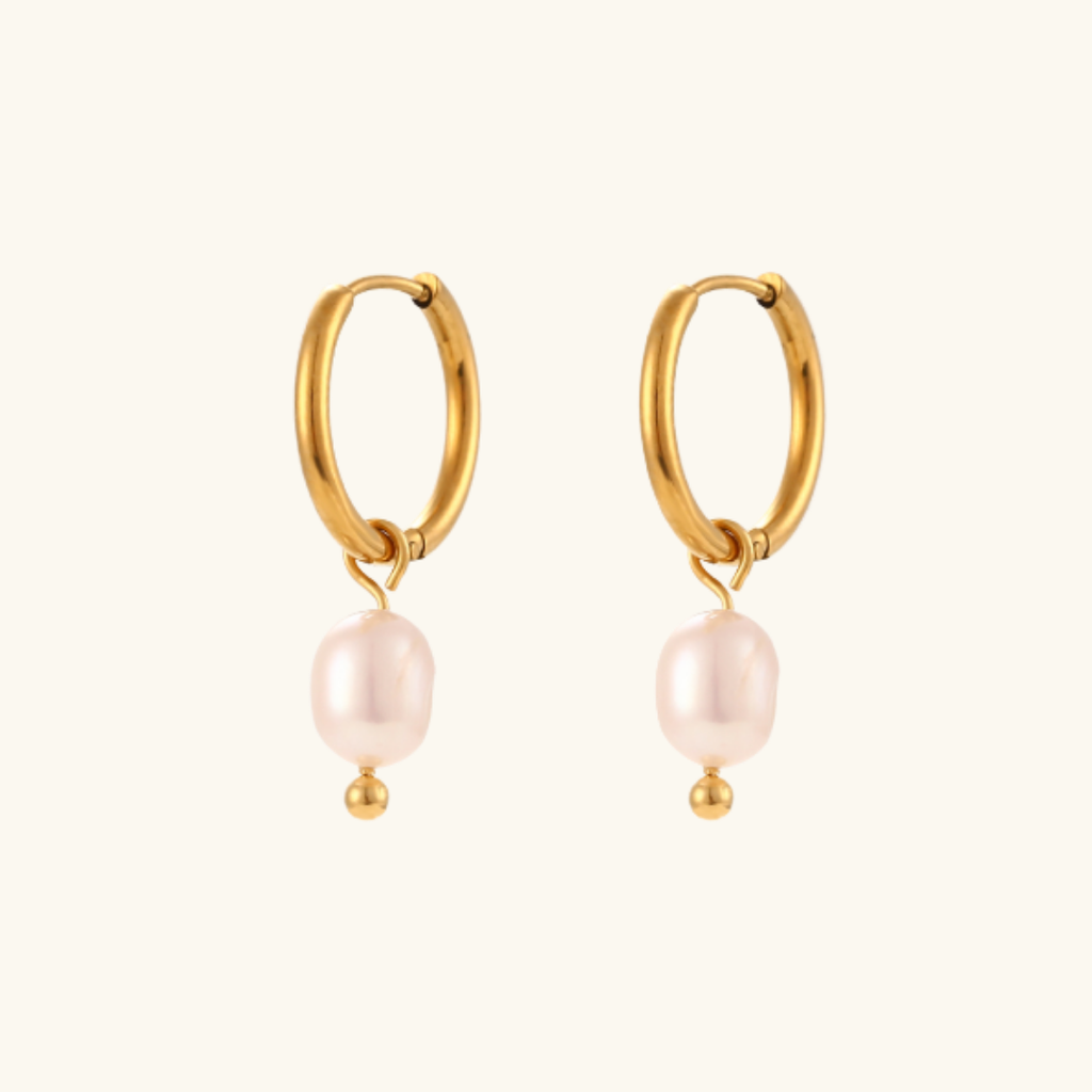 Pearl Hoop Earrings