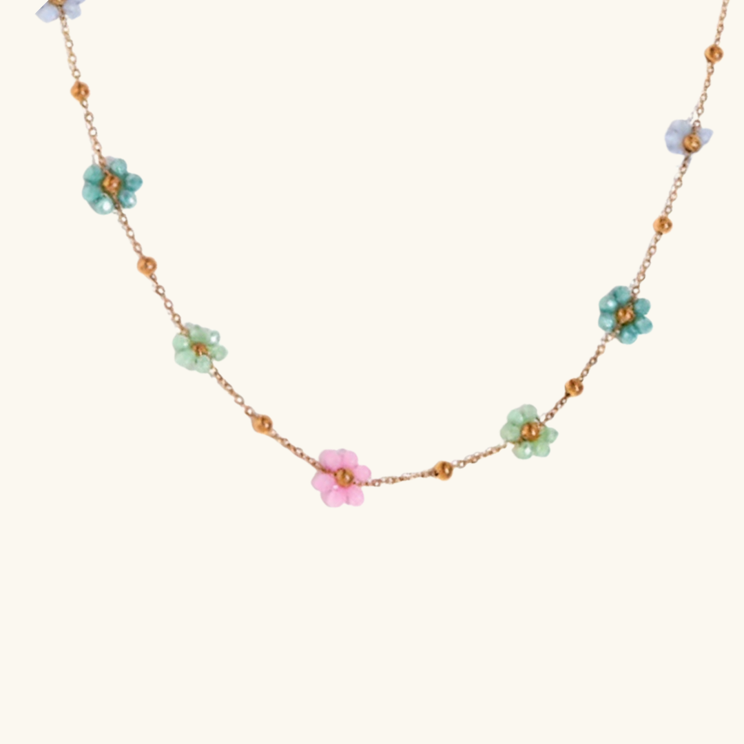 Colorful flower necklace