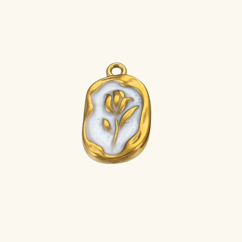 Charms - Enamel Rose