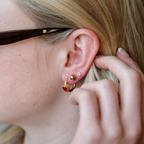Heart Huggie Hoops