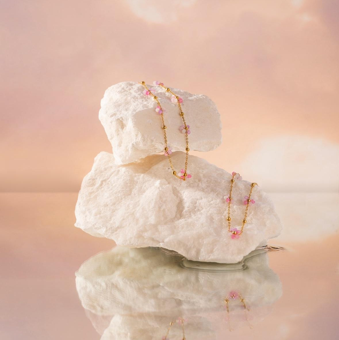Pink Flower Bracelet