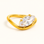 Noir Ring – gold marquise gemstone ring