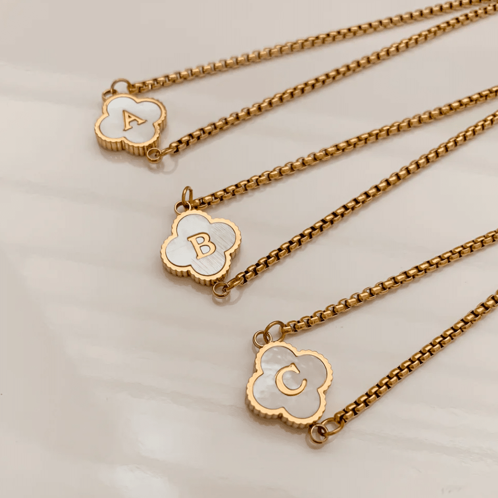 Clover Initial Bracelet