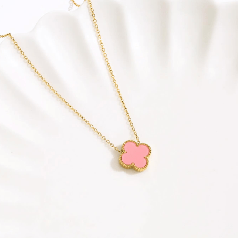 Pink Clover Necklace