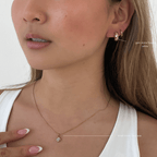 Gem Stone Hoops-White