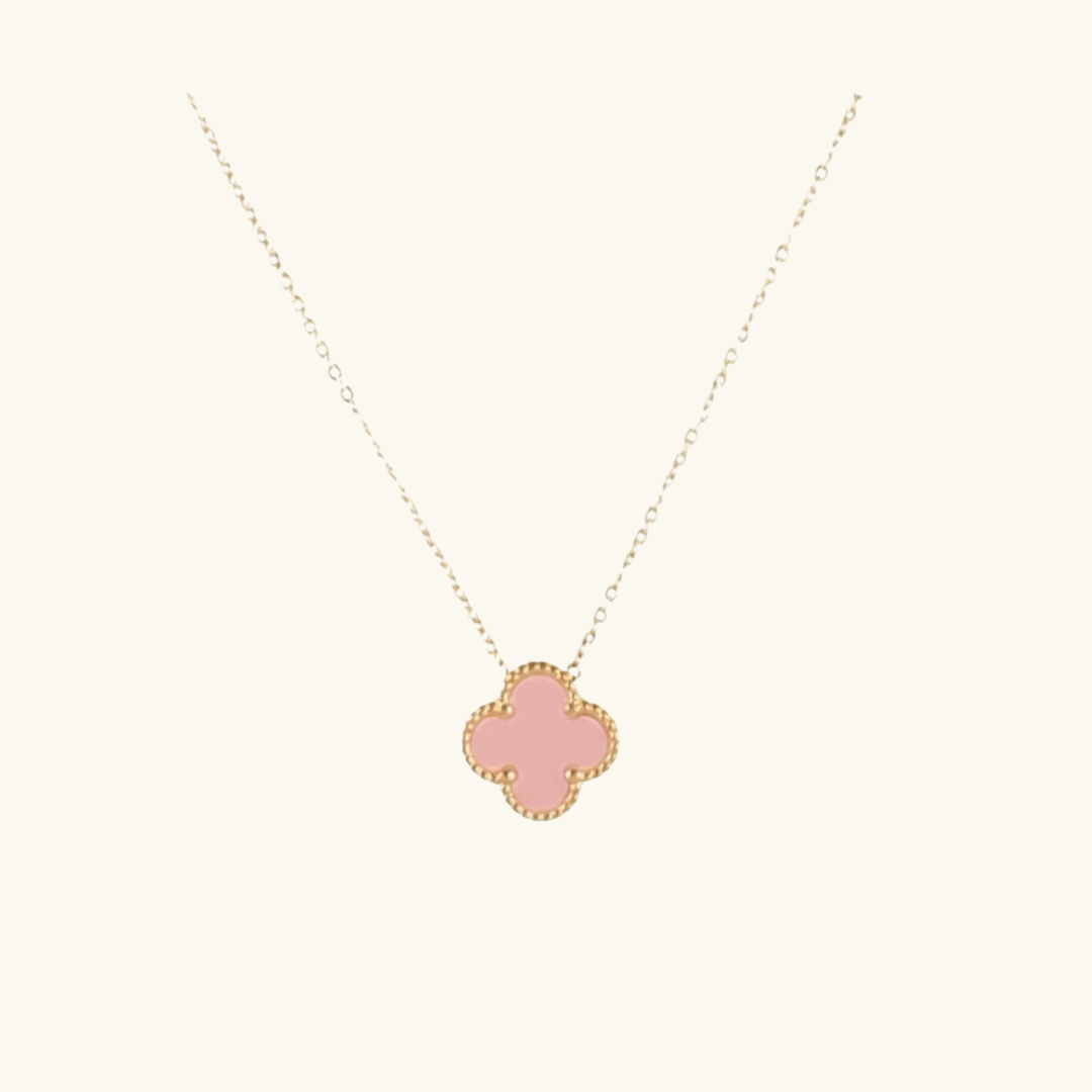 Pink Clover Necklace