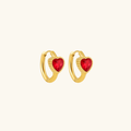 Heart Huggie Hoops