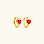 Heart Huggie Hoops