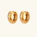 Gem Stone Hoops-White