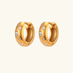 Gem Stone Hoops-White