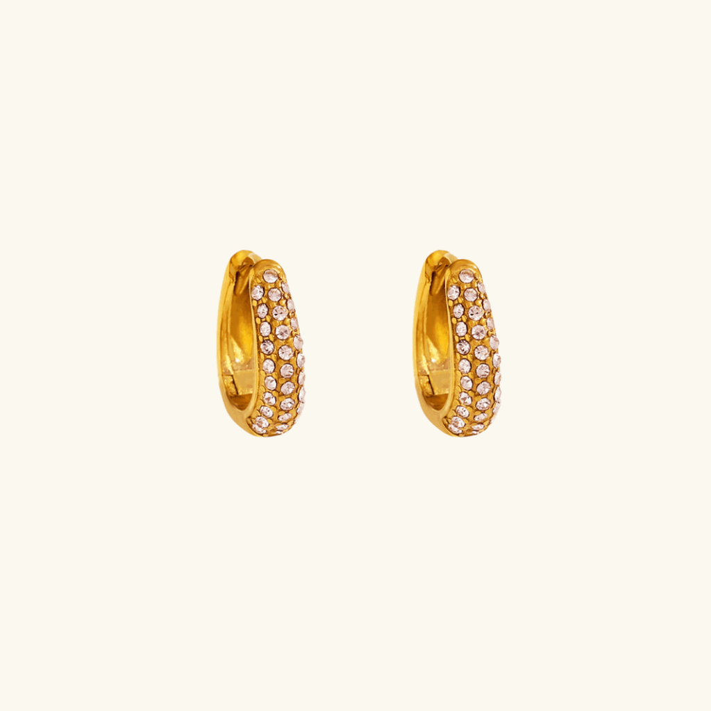 Crystal Pear Hoops