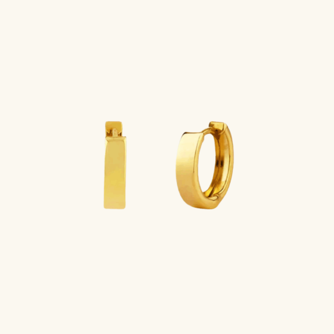 Flat huggie hoops