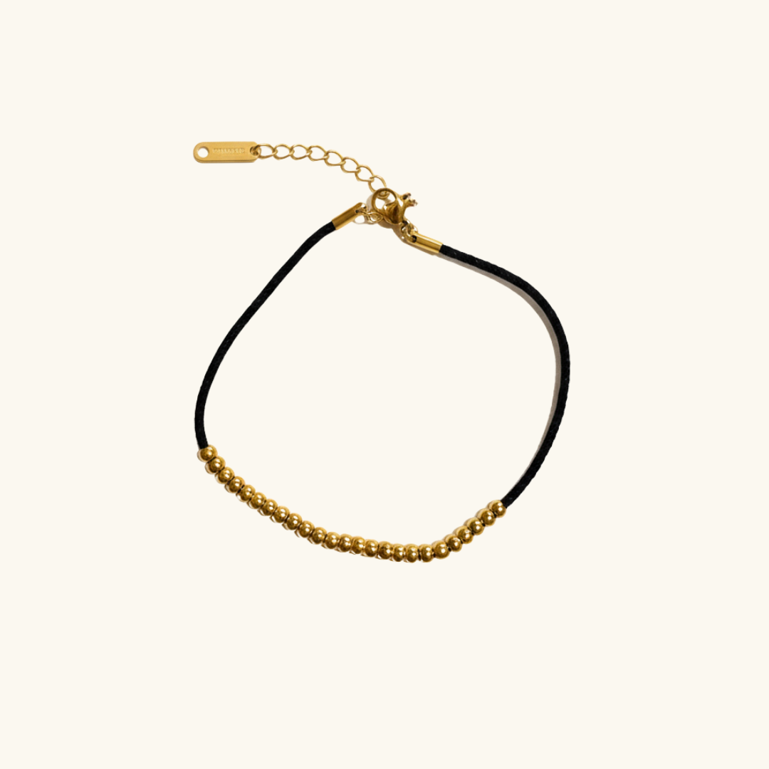 Black Bead Anklet