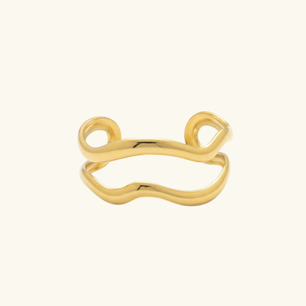 Two waves open bangle