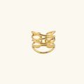 Golden curve line ring