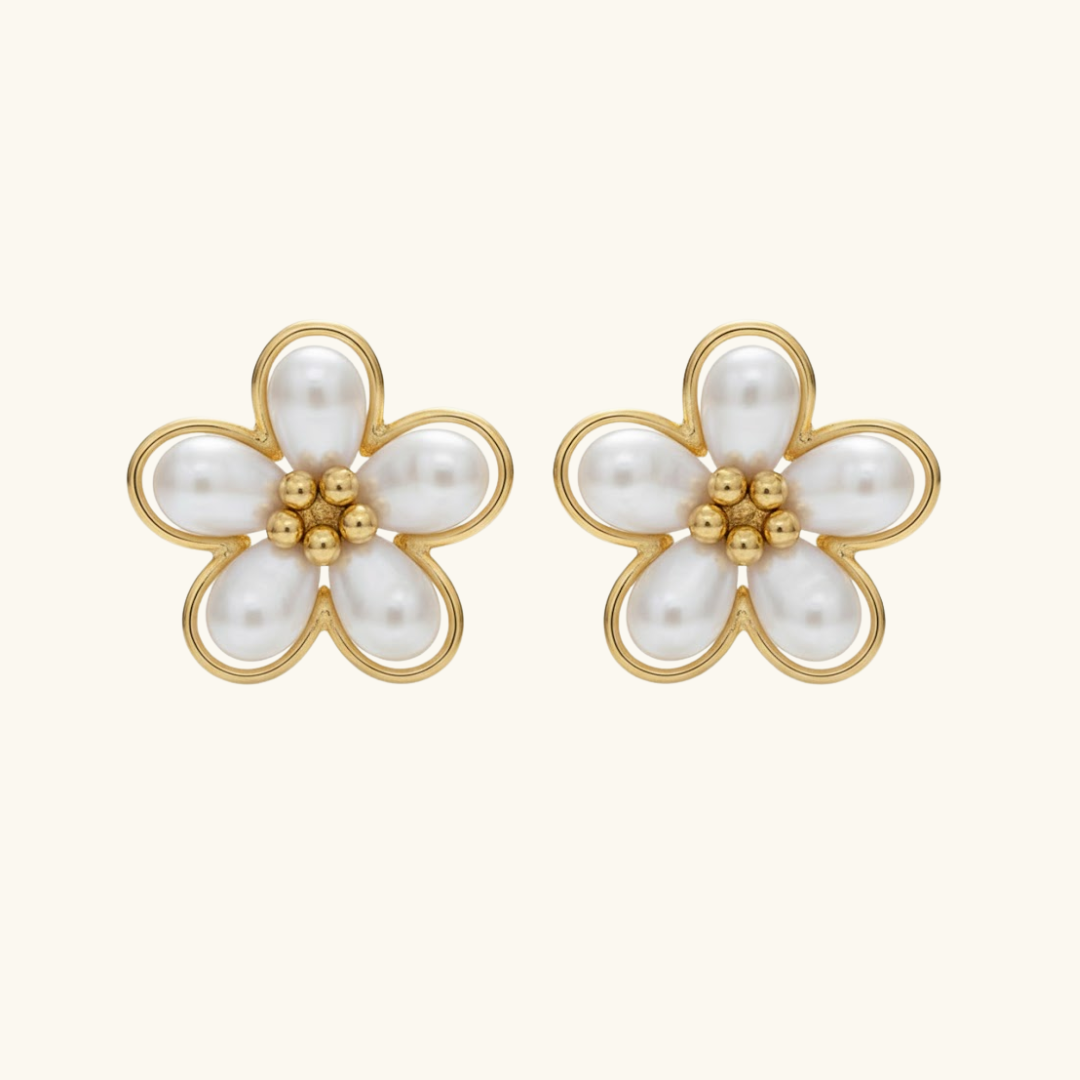 White flower studs